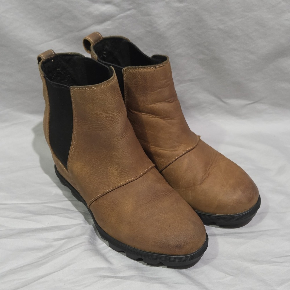 Sorel Joan of Arctic Wedge II Chelsea Boot Leather Wedge Elk Women's Sizeโ 9.5